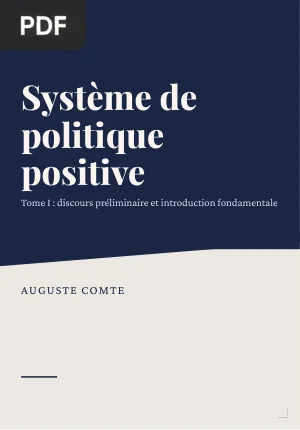 Système de politique positive, tome I