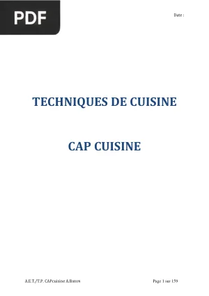Techniques de Cuisine CAP Cuisine