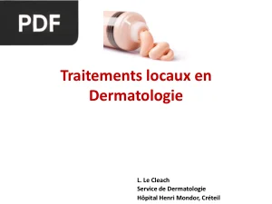 Traitements locaux en Dermatologie