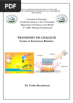 Transfert de Chaleur : Cours et Exercices Résolus