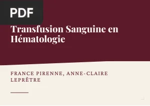 Transfusion Sanguine en Hématologie